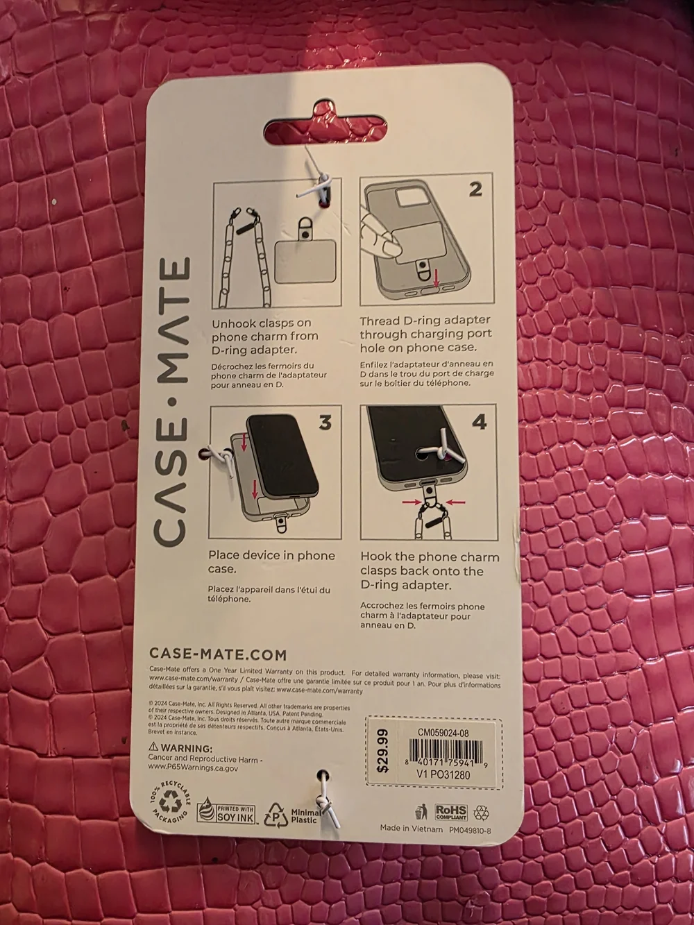 case-mate Black & Silver Chain Phone Charm Strap